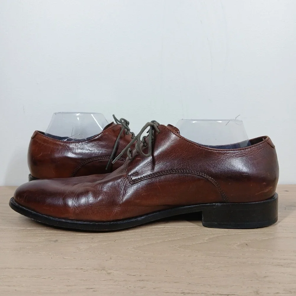 Cole Haan Oxfords Men 10 Brown Leather Lace Up Dress Office Business Classic